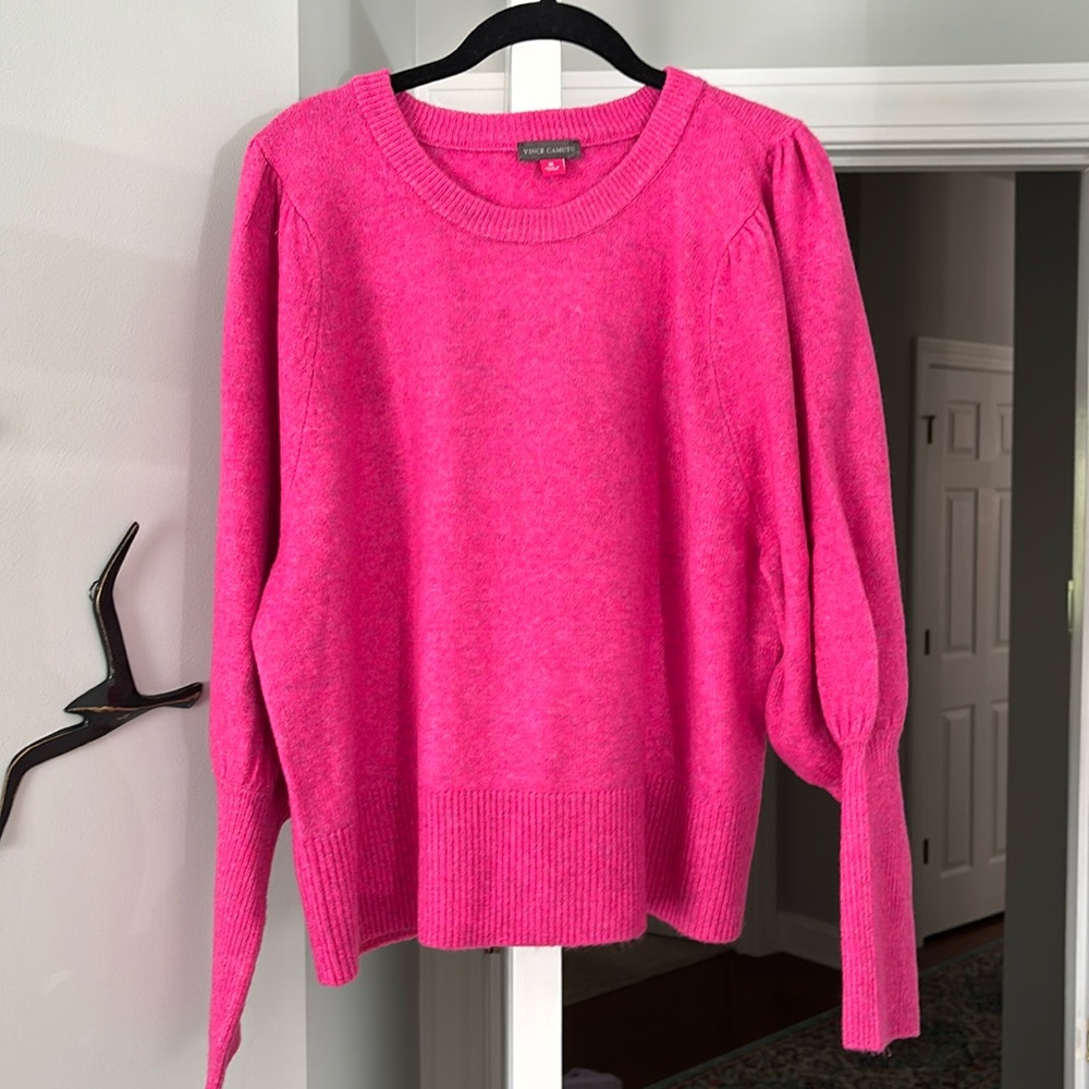 Vince Camuto Pink Ruffled Long Sleeve Sweater XL